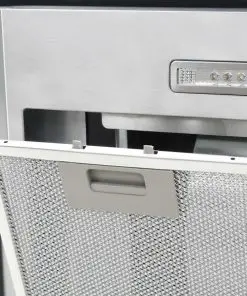 vidaXL Island Range Hood 90 cm Stainless Steel 756 m³/h LED