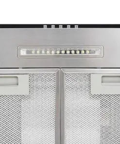 vidaXL Island Range Hood 90 cm Stainless Steel 756 m³/h LED