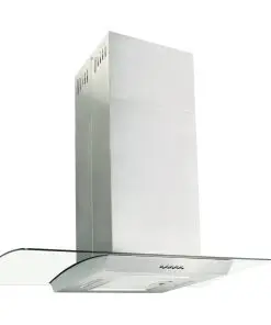 vidaXL Island Range Hood 90 cm Stainless Steel 756 m³/h LED