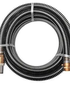 vidaXL Suction Hose with Brass Connectors 3 m 25 mm Black