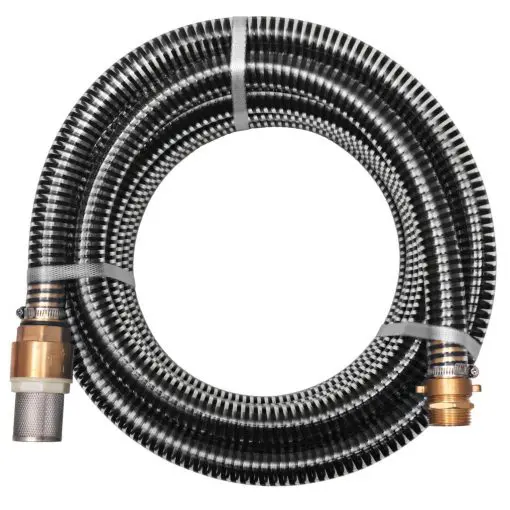 vidaXL Suction Hose with Brass Connectors 3 m 25 mm Black