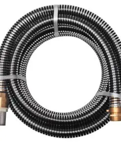 vidaXL Suction Hose with Brass Connectors 7 m 25 mm Black