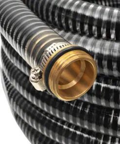 vidaXL Suction Hose with Brass Connectors 15 m 25 mm Black