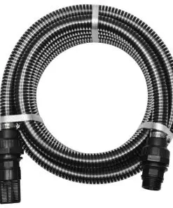 vidaXL Suction Hose with Connectors 4 m 22 mm Black