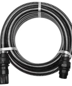 vidaXL Suction Hose with Connectors 7 m 22 mm Black