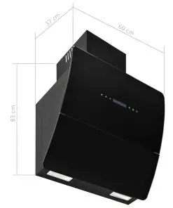 vidaXL Wall Mounted Range Hood Stainless Steel 756 m³/h 60 cm Black
