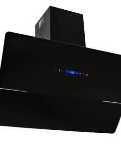 vidaXL Wall Mounted Range Hood Stainless Steel 756 m³/h 90 cm Black