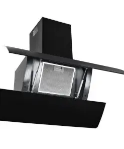 vidaXL Wall Mounted Range Hood Stainless Steel 756 m³/h 90 cm Black