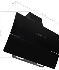 vidaXL Wall Mounted Range Hood Stainless Steel 756 m³/h 90 cm Black