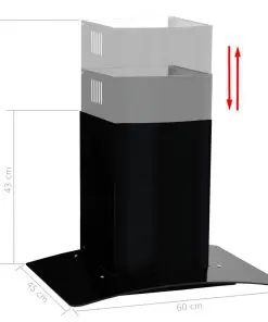 vidaXL Wall Mounted Range Hood Stainless Steel 756 m³/h 60 cm Black