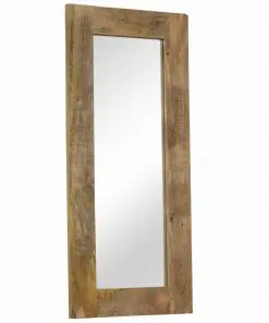 vidaXL Mirror Solid Mango Wood 50×110 cm
