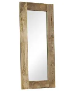 vidaXL Mirror Solid Mango Wood 50×110 cm