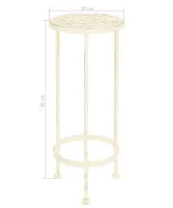 vidaXL Plant Stand Set 3 Pieces Vintage Style Metal Antique White