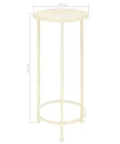 vidaXL Plant Stand Set 3 Pieces Vintage Style Metal Antique White