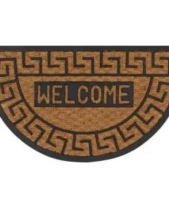 vidaXL Doormat Coir and Rubber Half-round 45×75 cm