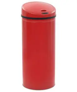 vidaXL Sensor Dustbin 62 L Red