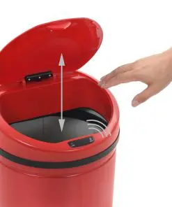 vidaXL Sensor Dustbin 62 L Red