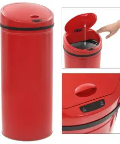 vidaXL Sensor Dustbin 62 L Red