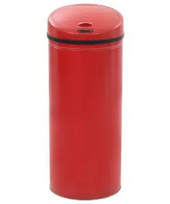 vidaXL Sensor Dustbin 62 L Red