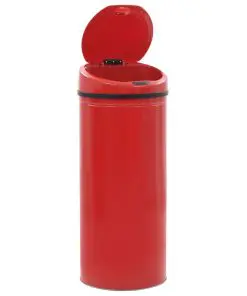 vidaXL Sensor Dustbin 62 L Red