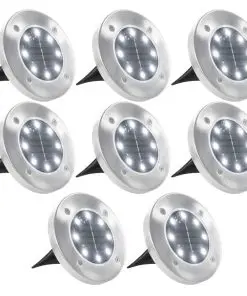 vidaXL Solar Ground Lights 8 pcs LED Lights White