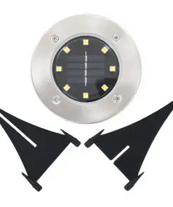 vidaXL Solar Ground Lights 8 pcs LED Lights White