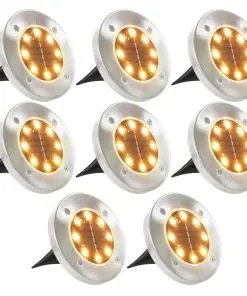vidaXL Solar Ground Lights 8 pcs LED Lights Warm White