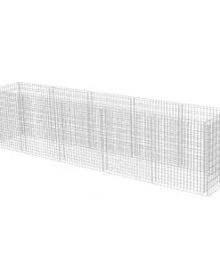 vidaXL Gabion Raised Bed Galvanised Steel 450x90x100 cm