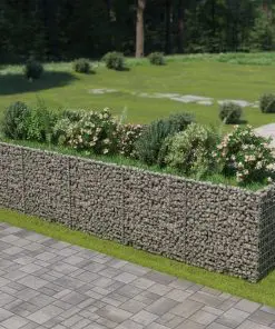 vidaXL Gabion Raised Bed Galvanised Steel 450x90x100 cm