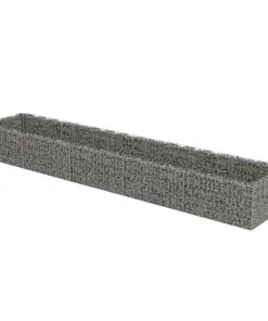 vidaXL Gabion Raised Bed Galvanised Steel 450x90x50 cm