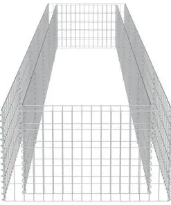 vidaXL Gabion Raised Bed Galvanised Steel 450x90x50 cm