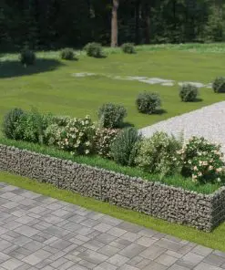 vidaXL Gabion Raised Bed Galvanised Steel 450x90x50 cm