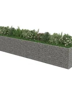 vidaXL Gabion Raised Bed Galvanised Steel 540x90x100 cm