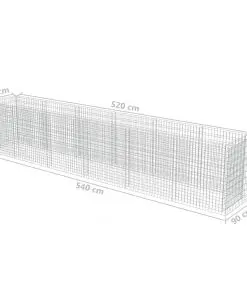 vidaXL Gabion Raised Bed Galvanised Steel 540x90x100 cm