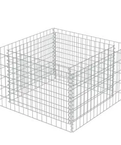 vidaXL Gabion Raised Bed Galvanised Steel 90x90x50 cm
