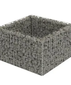 vidaXL Gabion Raised Bed Galvanised Steel 90x90x50 cm
