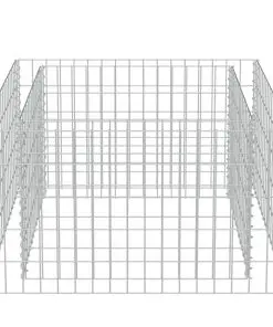 vidaXL Gabion Raised Bed Galvanised Steel 90x90x50 cm