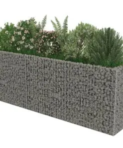 vidaXL Gabion Raised Bed Galvanised Steel 270x50x100 cm