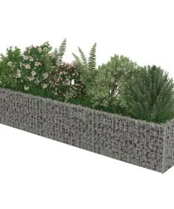 vidaXL Gabion Raised Bed Galvanised Steel 270x50x50 cm
