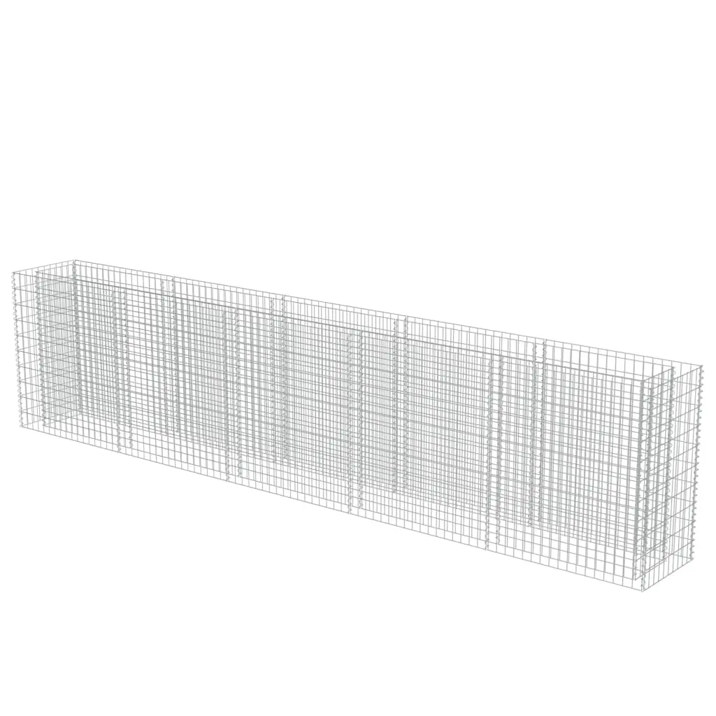 vidaXL Gabion Raised Bed Galvanised Steel 450x50x100 cm