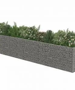 vidaXL Gabion Raised Bed Galvanised Steel 450x50x100 cm