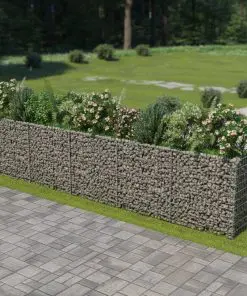 vidaXL Gabion Raised Bed Galvanised Steel 450x50x100 cm