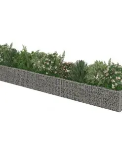 vidaXL Gabion Raised Bed Galvanised Steel 450x50x50 cm