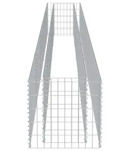 vidaXL Gabion Raised Bed Galvanised Steel 450x50x50 cm