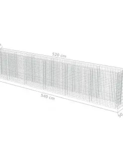 vidaXL Gabion Raised Bed Galvanised Steel 540x50x100 cm
