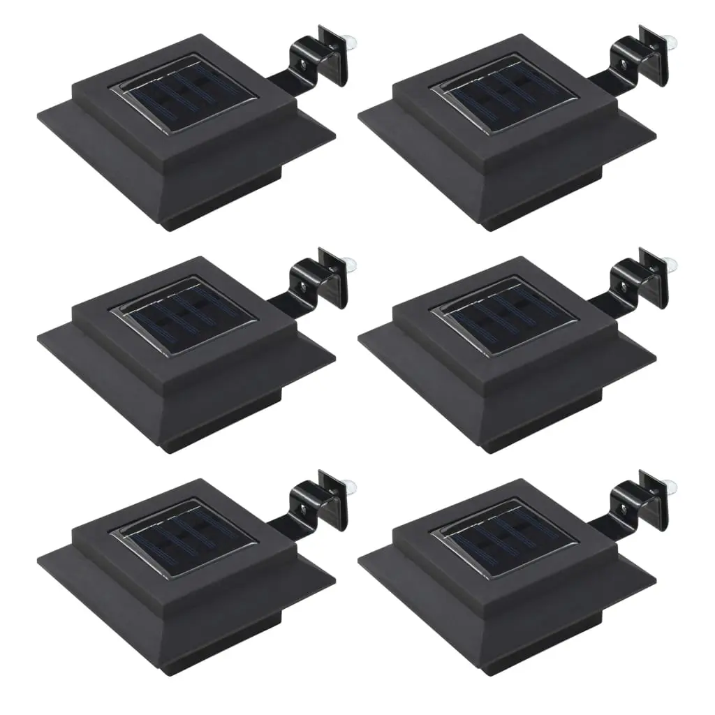 vidaXL Outdoor Solar Lamps 6 pcs LED Square 12 cm Black