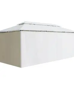 vidaXL Gazebo with Curtains 600x298x270 cm White