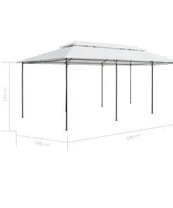 vidaXL Gazebo with Curtains 600x298x270 cm White