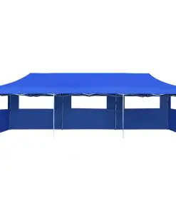 vidaXL Folding Pop-up Party Tent with 5 Sidewalls 3×9 m Blue