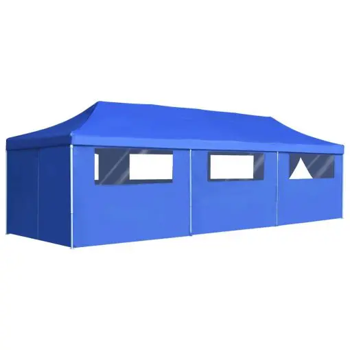 vidaXL Folding Pop-up Party Tent with 8 Sidewalls 3×9 m Blue